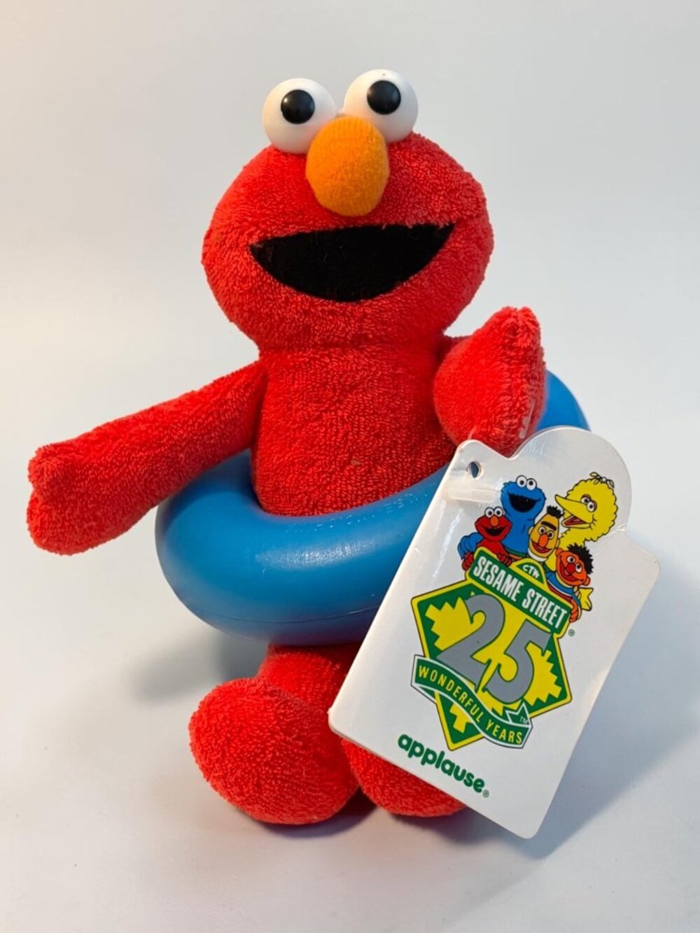 Sesame Street 25th Anniversary Elmo Water Buddy Plush By Applause With Blue Inne